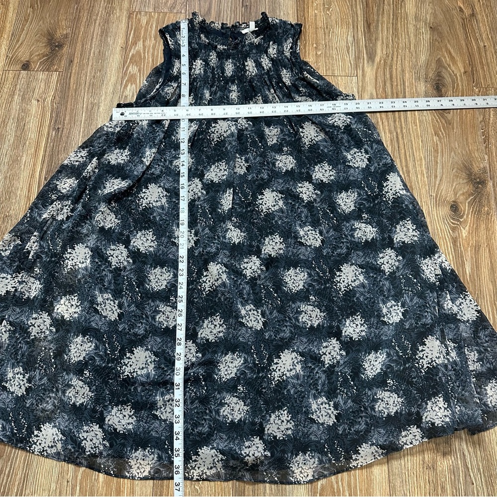Joie Grey & White Floral Cinch High Neck Dress Size M - Picture 2 of 12